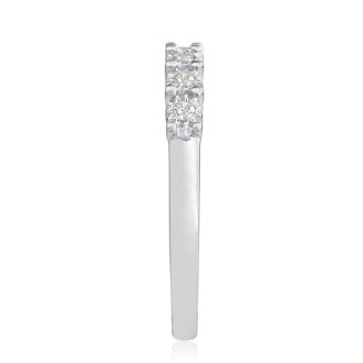 1/10 Carat Diamond Band With U Prongs in Sterling Silver