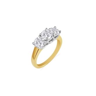 Cheap Engagement Rings, 1/4ct Three Diamond Ring in 14k Yellow Gold