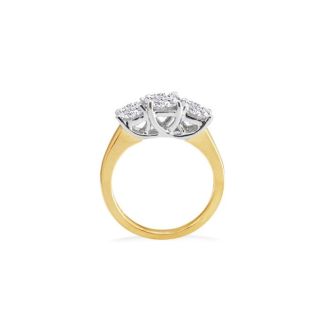 Cheap Engagement Rings, 1/4ct Three Diamond Ring in 14k Yellow Gold