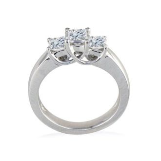 1ct Princess Cut Three Diamond Ring in 14k White Gold, G/H Color VS Clarity