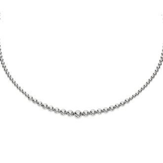 Fashion forward graduated bead sterling silver 17 inch necklace