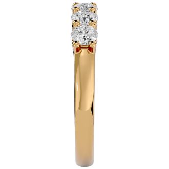 1 Carat Five Diamond Wedding Band In Yellow Gold. Very Popular Diamond Band In Solid Gold!