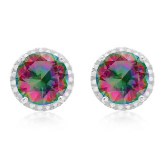 7 Carat Mystic Topaz Halo Earrings