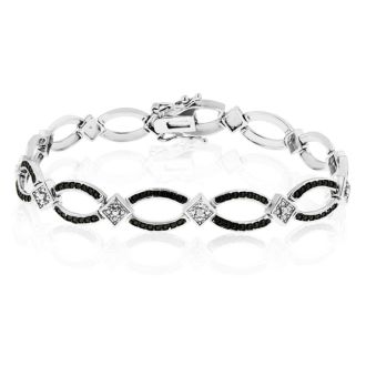 Contemporary Black and White Diamond Bracelet