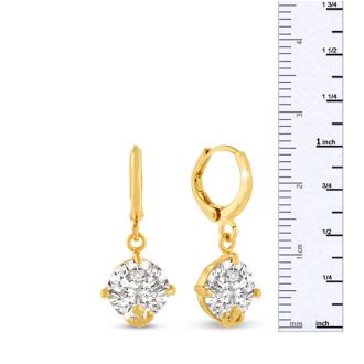 5 Carat Swarovski Elements Crystal Hoop Earrings In Yellow Gold Overlay