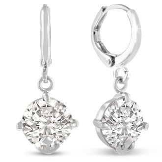 5 Carat Swarovski Elements Crystal Hoop Earrings In Silver
