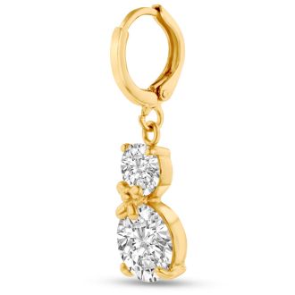 Elegant Swarovski Elements Crystal Hoop Earrings In Yellow Gold Overlay, 1 Inch