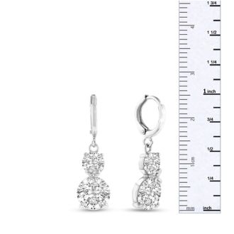 Elegant Swarovski Elements Crystal Drop Earrings in Silver, 1 Inch