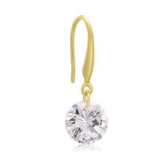 Floating Swarovski Elements Dangle Earrings In Yellow Gold, 1 Inch