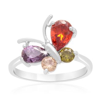 1 1/2 Carat Crystal Gemstone Butterfly Ring