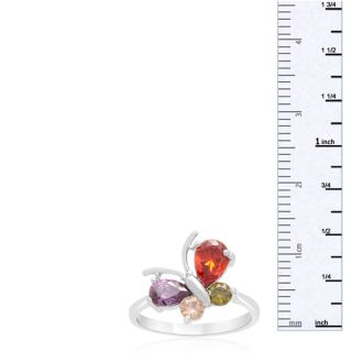 1 1/2 Carat Crystal Gemstone Butterfly Ring