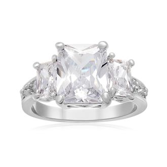 5 Carat Three Stone Created Diamond Engagement Ring