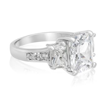5 Carat Three Stone Created Diamond Engagement Ring
