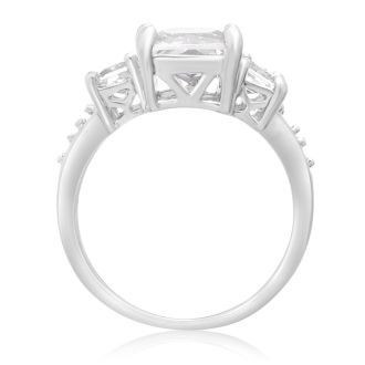 5 Carat Three Stone Created Diamond Engagement Ring