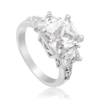5 Carat Three Stone Created Diamond Engagement Ring