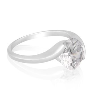 2 Carat Crystal Solitaire Engagement Ring