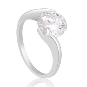 2 Carat Crystal Solitaire Engagement Ring