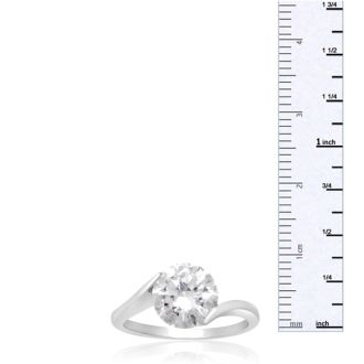 2 Carat Crystal Solitaire Engagement Ring