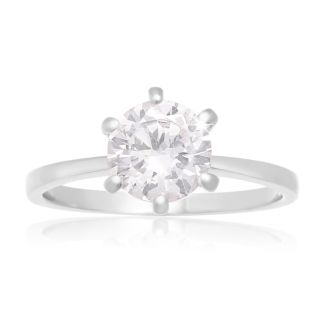 1 1/2 Carat 6 Prong Crystal Engagement Ring