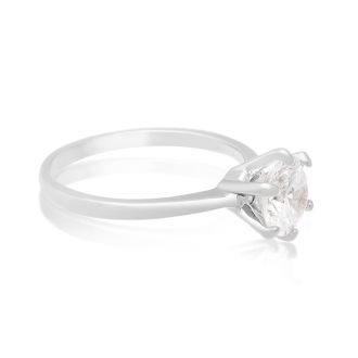 1 1/2 Carat 6 Prong Crystal Engagement Ring