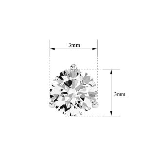 1/4 Carat Natural Genuine Diamond Stud Earrings In Martini Setting, 14 Karat White Gold