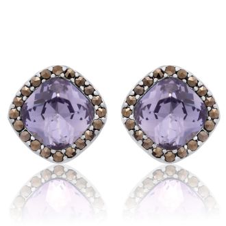 4ct Crystal Tanzanite and Marcasite Earrings
