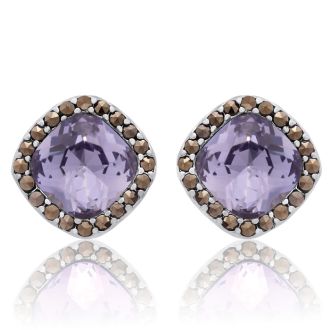 4ct Crystal Tanzanite and Marcasite Earrings
