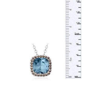 Aquamarine Necklace: Aquamarine Jewelry: 4ct Crystal Aquamarine and Marcasite Necklace
