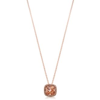 4ct Crystal Morganite and Marcasite Necklace
