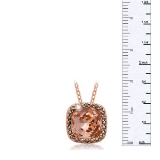 4ct Crystal Morganite and Marcasite Necklace
