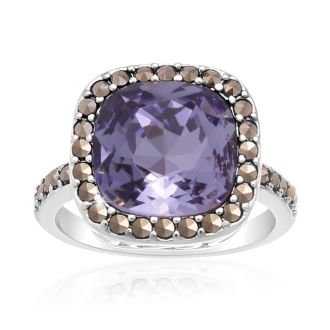 4ct Crystal Tanzanite and Marcasite Ring
