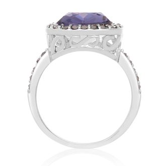 4ct Crystal Tanzanite and Marcasite Ring
