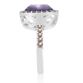 4ct Crystal Tanzanite and Marcasite Ring
