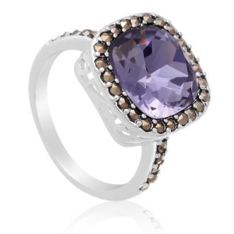4ct Crystal Tanzanite and Marcasite Ring
