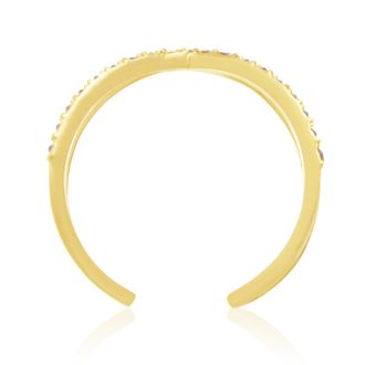 Yellow Gold Marcasite X Ring