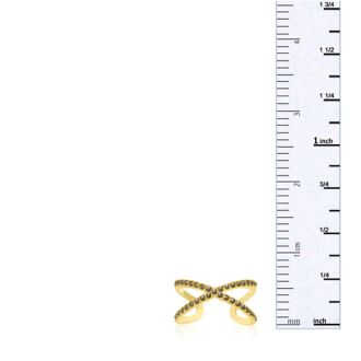 Yellow Gold Marcasite X Ring