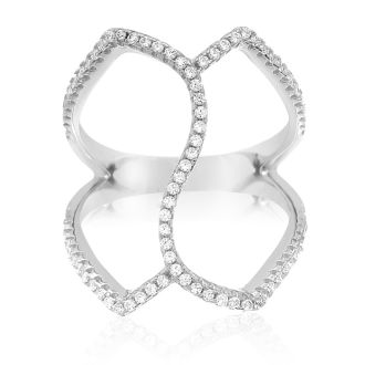 Sterling Silver Cubic Zirconia Spatial Ring