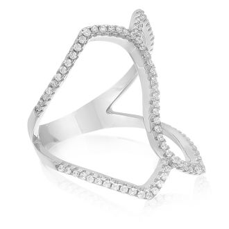Sterling Silver Cubic Zirconia Spatial Ring