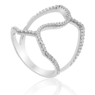 Sterling Silver Cubic Zirconia Spatial Ring