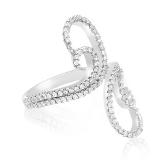 CZ Wave Ring in Sterling Silver
