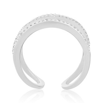 Sterling Silver Cubic Symmetrical Band Open Shank Ring