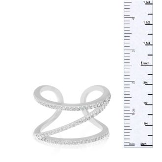Sterling Silver Cubic Symmetrical Band Open Shank Ring