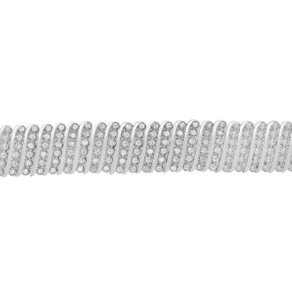 Treat Yourself To This 2 Carat Six Row Diamond Bracelet With Platinum Overlay. Everyone Loves This Wonderful Shimmery Bracelet!