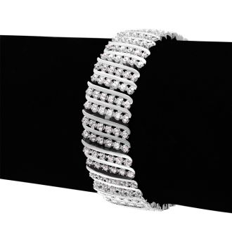 Treat Yourself To This 2 Carat Six Row Diamond Bracelet With Platinum Overlay. Everyone Loves This Wonderful Shimmery Bracelet!