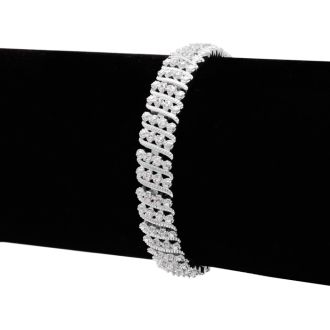 1 Carat Four Row Diamond Bracelet, Platinum Overlay, 7 Inches 