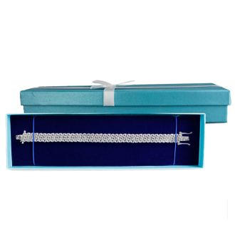 1 Carat Four Row Diamond Bracelet, Platinum Overlay, 7 Inches 