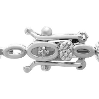 4 1/2ct Sapphire and Diamond Halo Bracelet
