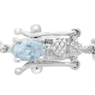 7 1/2ct Blue Topaz and Diamond Bracelet

