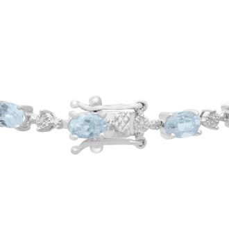 7 1/2ct Blue Topaz and Diamond Bracelet

