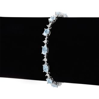 7 1/2ct Blue Topaz and Diamond Bracelet
